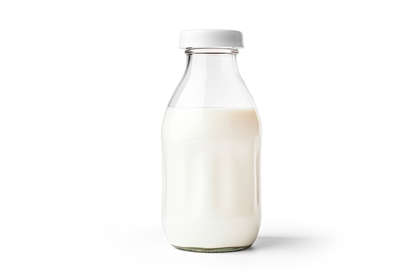 glass bottle with milk isolated on white background - Голубцы с черемшой