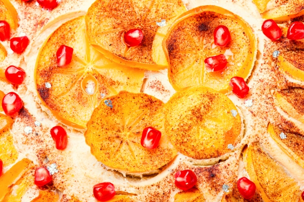 italian cake or persimmon tart delicious dessert - Пирожное из хурмы (старинный рецепт)