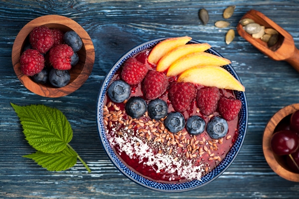 smoothie breakfast bowl - Постный малиновый смузи-боул