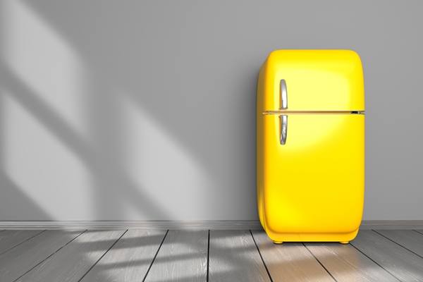 kitchen mockup yellow refrigerator - Технология хранения просфор