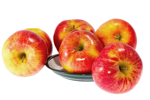 ripe red apples on a plate - Заяц с яблоками