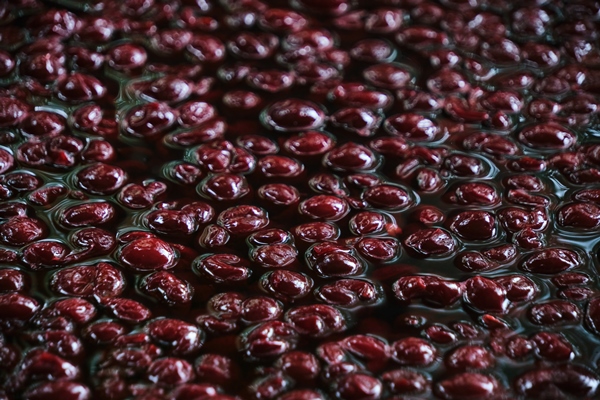 preparation cherry jam cherry berry in sweet syrup - Вишнёвое варенье с косточками