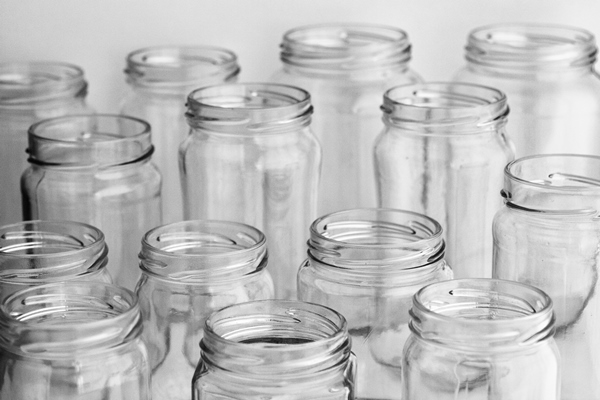 glass jars on white background - Консервированная заправка для рассольника