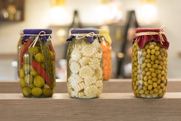 canned vegetables and fruits in glass jars - Пикули из фруктов и ягод