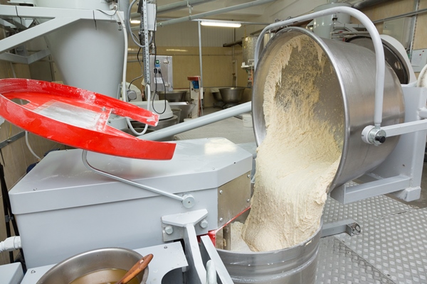 dough kneading on a bread bakery production factory - Украинский хлеб