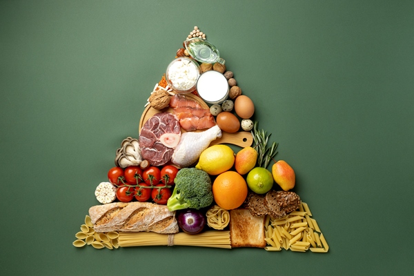 top view foodstuff arrangement - Пирамида питания