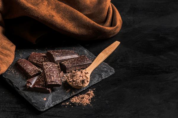 high angle delicious chocolate snack with copy space - Шоколадная колбаса с фундуком и печеньем