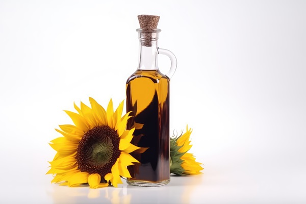 a bottle of sunflower oil and sunflowers flowers and seeds ai generated - Овощное рагу (школьное питание)