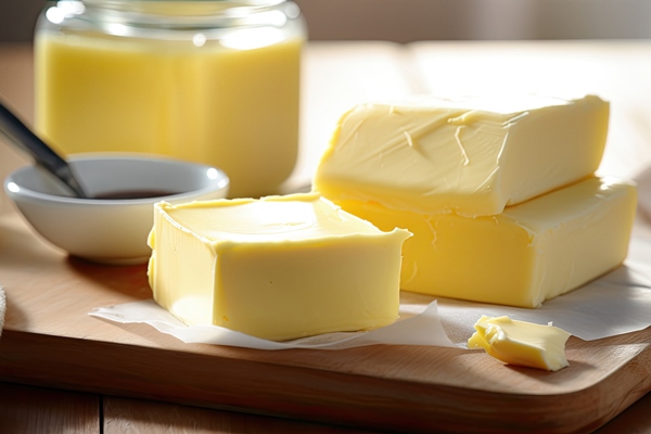 a few pieces of butter on a cutting board - Каша гречневая рассыпчатая (школьное питание)