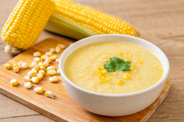 corn soup bowl - Кукурузная каша с молоком, жидкая (школьное питание)