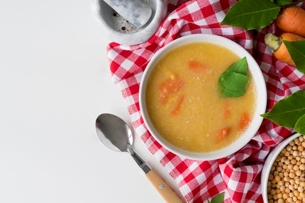 top view of delicious healthy food 1 - Гороховый суп (школьное питание)