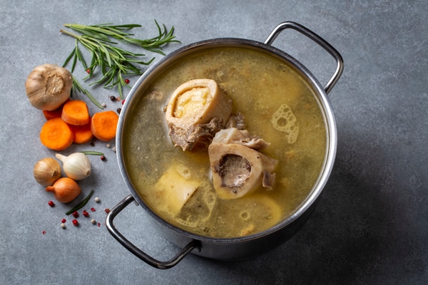 boiled bone and broth homemade beef bone broth is cooked in a pot on bones contain collagen which provides the body with amino acids which are the building blocks of proteins 3 - Шпинат припущенный, по-английски