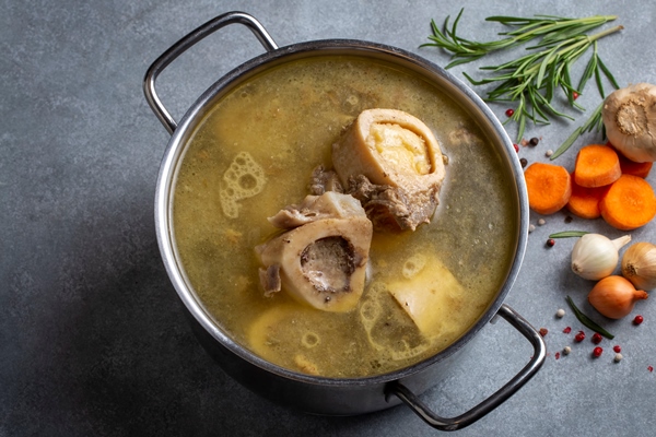 boiled bone and broth homemade beef bone broth is cooked in a pot on bones contain collagen which provides the body with amino acids which are the building blocks of proteins - Соус белый основной (школьное питание)
