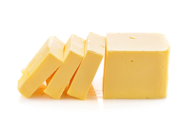 butter on white background - Бефстроганов из отварной говядины (школьное питание)