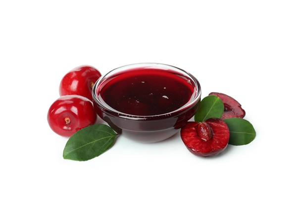 tasty cherry jam isolated on white background - Соус вишнёвый (школьное питание)