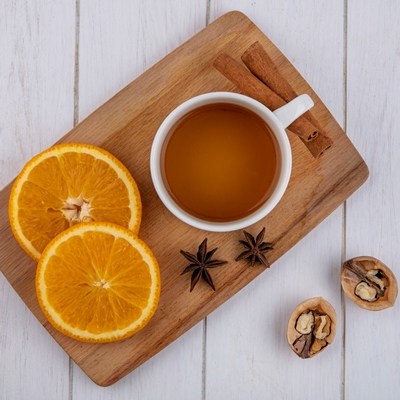 Чай с грушей и апельсином (диетическое школьное питание)