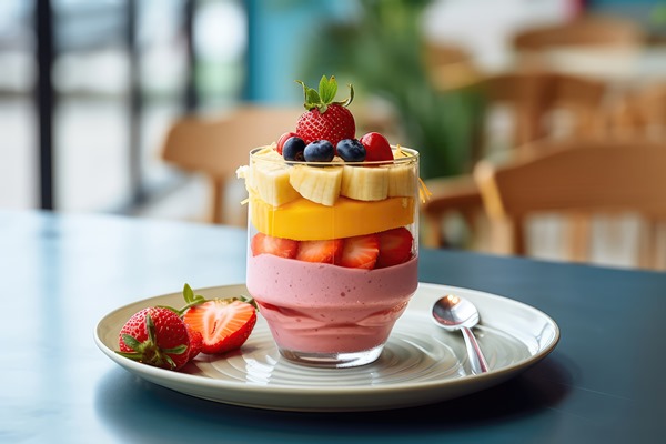 fruit smoothie on plate in minimalist cafe - Хозяйке на заметку: словарь кондитера