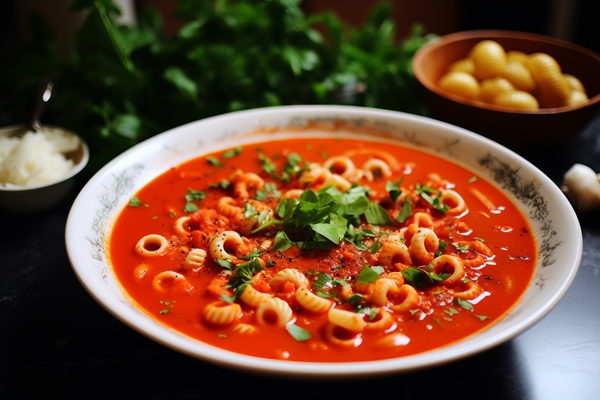 deliciously colorful alphabetfilled red soup recipe funfilled meal - Томатный суп в мультиварке, постный стол