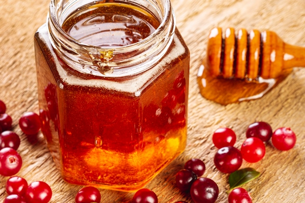 high angle dipper honey jar red fruits - Кулинарные традиции: пряники