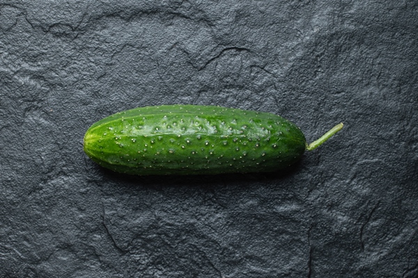 vertical photo fresh organic cucumber black backround - Салат из капусты с уксусом и растительным маслом
