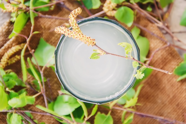 birch sap in a glass selective focus - Смузи на берёзовом соке