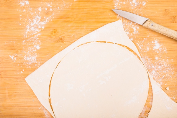 fresh homemade dough wooden table - Картофельный пирог в мультиварке