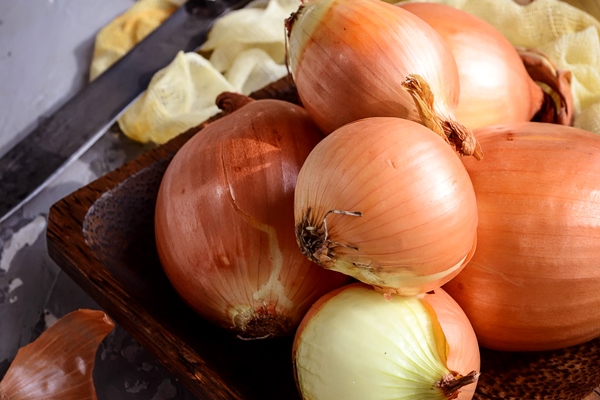 raw fresh onions - Рыбная похлёбка по-монастырски