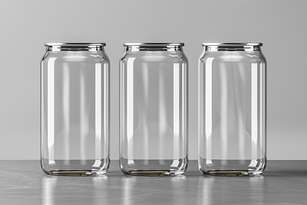 three glass jars with lids are lined up table generative ai - Березовый сок консервированный