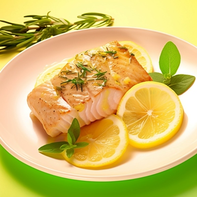 Осетровая рыба, жаренная порционными кусками