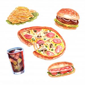 watercolor fast food lunch menu set 1284 5190 - 7 факторов, снижающих иммунитет